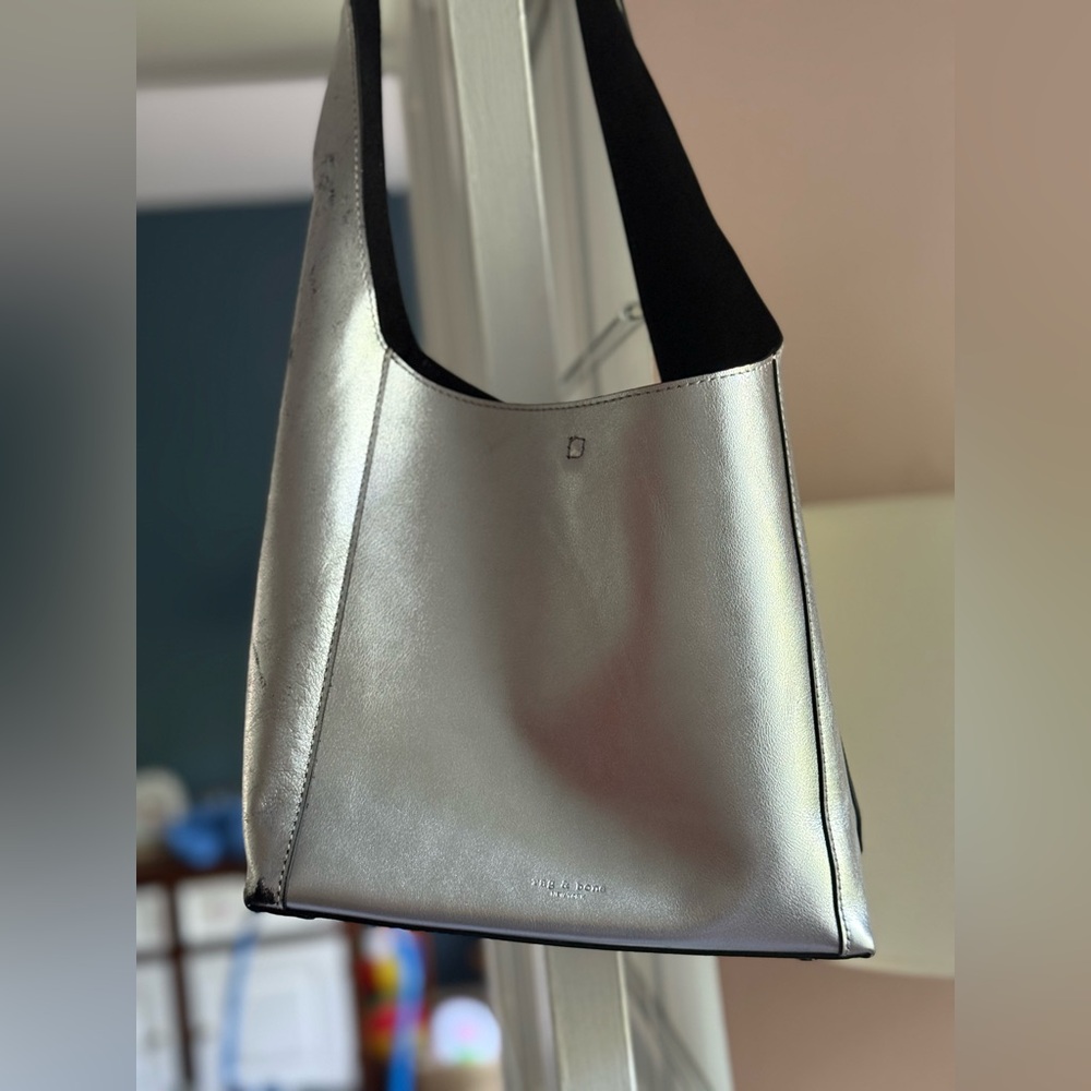 rag & bone Small Belize Metallic Leather Shopper